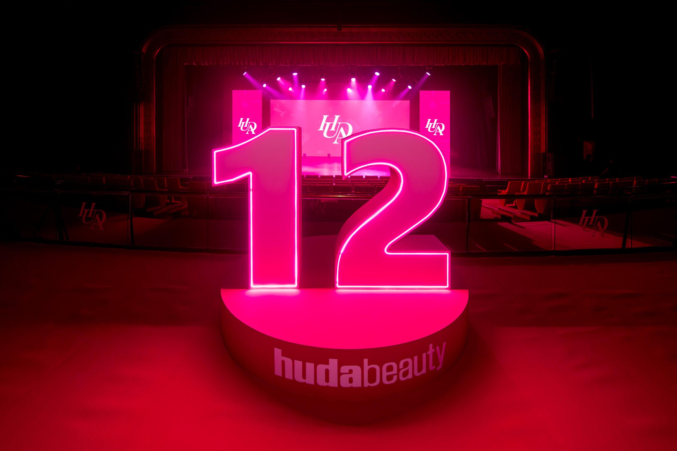 Huda Beauty 12th Anniversary LED podium
